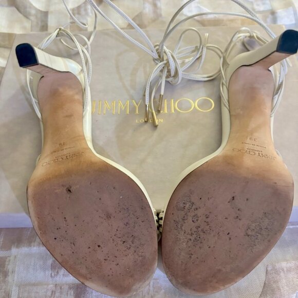 Jimmy Choo Anita Ivory Leather Shoes in original bag/box - Picture 8 of 9